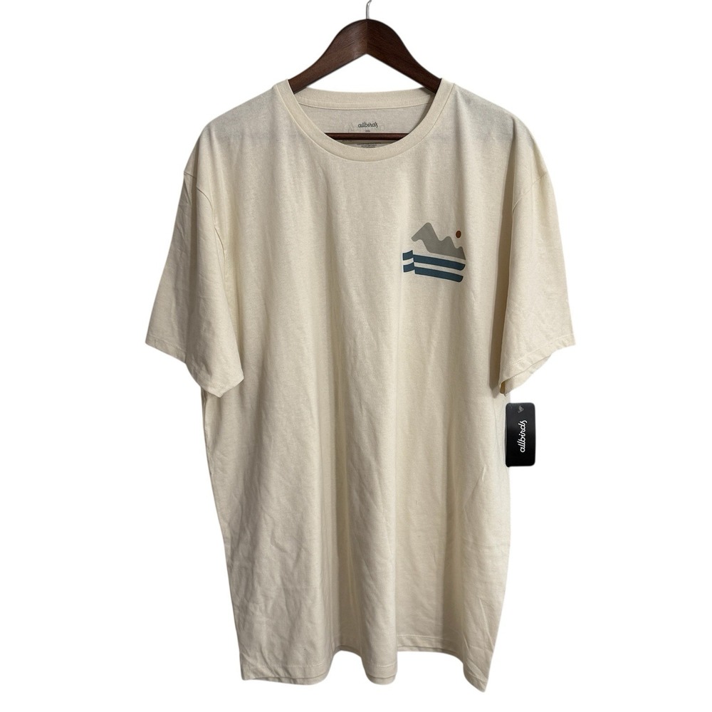 NWT Allbirds Birdscape‎ T-Shirt unisex 2XL natural white mountain trail hiking